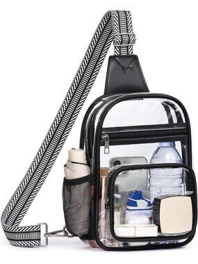 Clear Stadium Event Bag, Transparent Crossbody Purse, Sling Backpack for